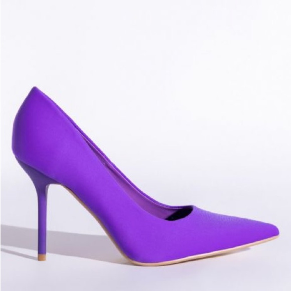 Purple Pointed-Toe Stiletto Pump - Women